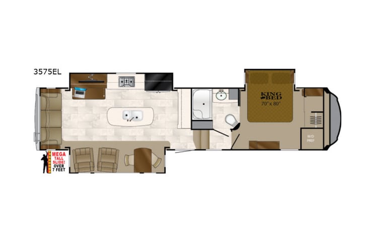 Representative floor plan provided by a trusted RVshare partner.