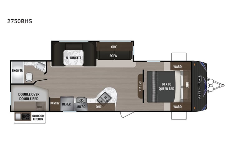 Representative floor plan provided by a trusted RVshare partner.
