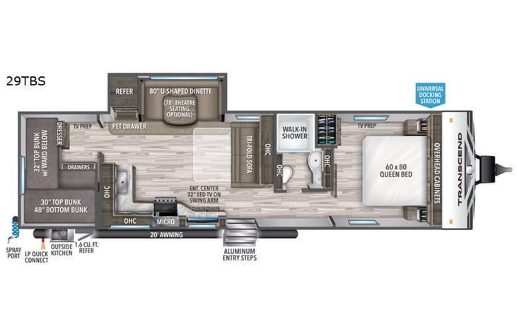 Representative floor plan provided by a trusted RVshare partner.