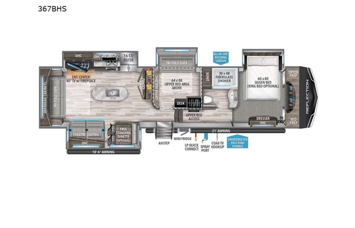 Representative floor plan provided by a trusted RVshare partner.