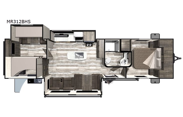 Representative floor plan provided by a trusted RVshare partner.