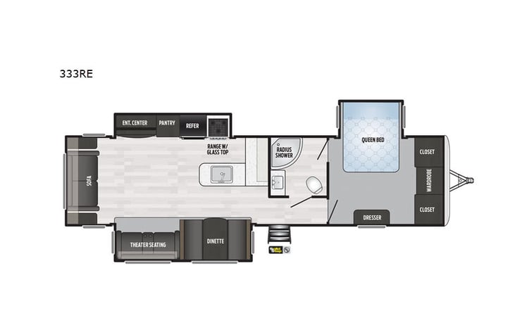 Representative floor plan provided by a trusted RVshare partner.