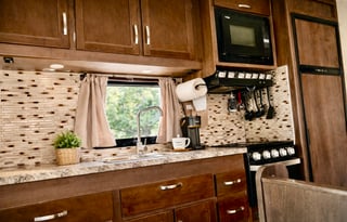 RV King Bed updated shower and kitchen