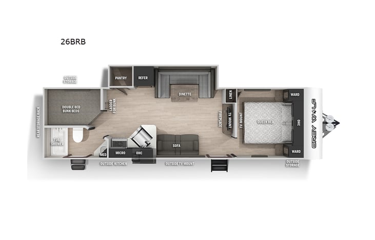 Representative floor plan provided by a trusted RVshare partner.