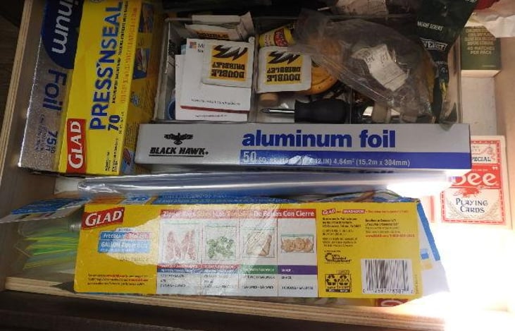 Foil, plastic wrap, ziplock bags, fish filet set