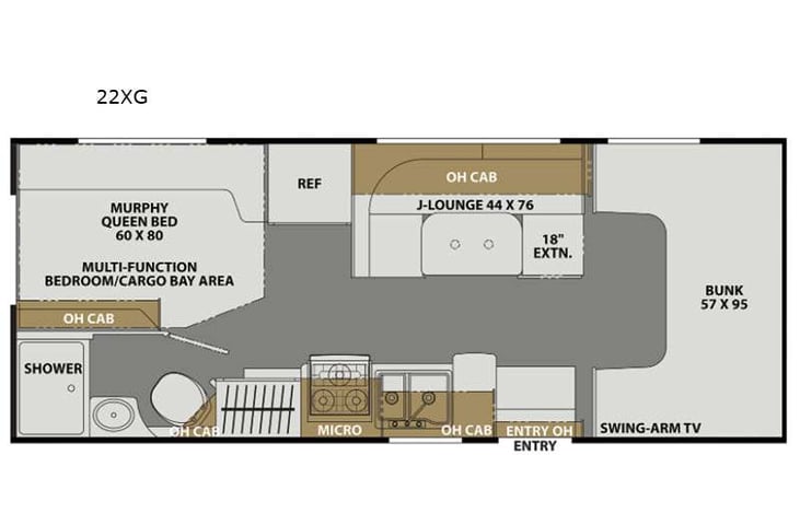 Representative floor plan provided by a trusted RVshare partner.