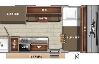 ECONOMY JAY FLIGHT w/ Queen Bed, Bunks & Full Bath