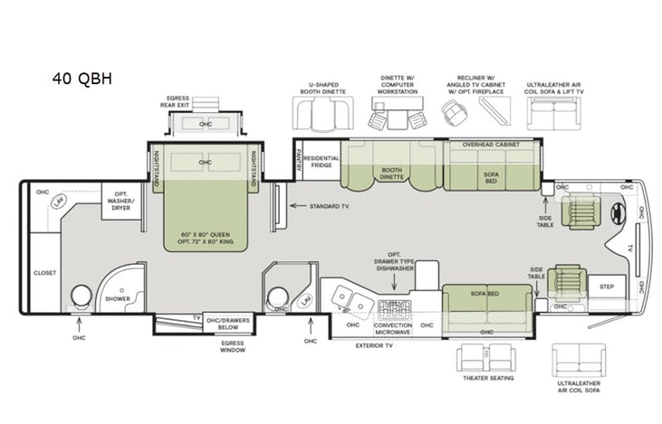 Representative floor plan provided by a trusted RVshare partner.