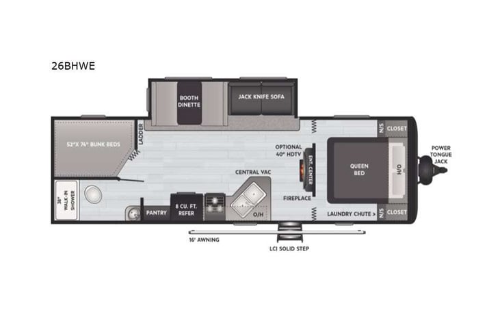 Representative floor plan provided by a trusted RVshare partner.