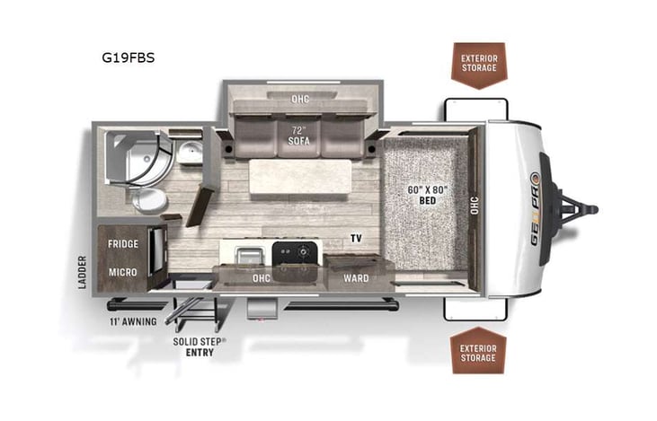 Representative floor plan provided by a trusted RVshare partner.