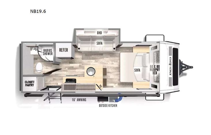 Representative floor plan provided by a trusted RVshare partner.