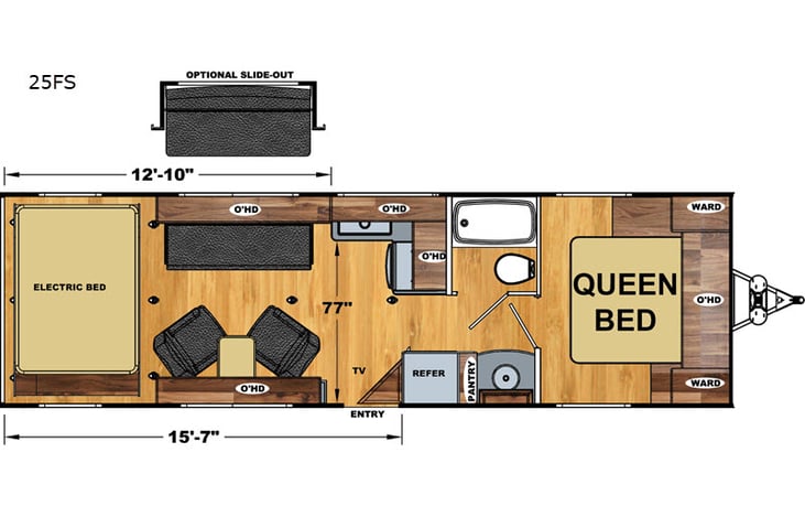 Representative floor plan provided by a trusted RVshare partner.