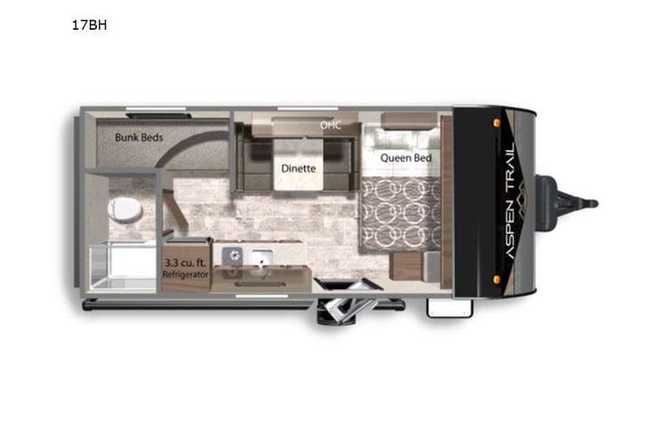 Representative floor plan provided by a trusted RVshare partner.