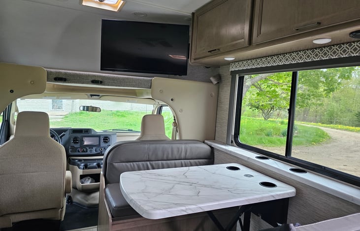 Dining room table has built-in wireless charger