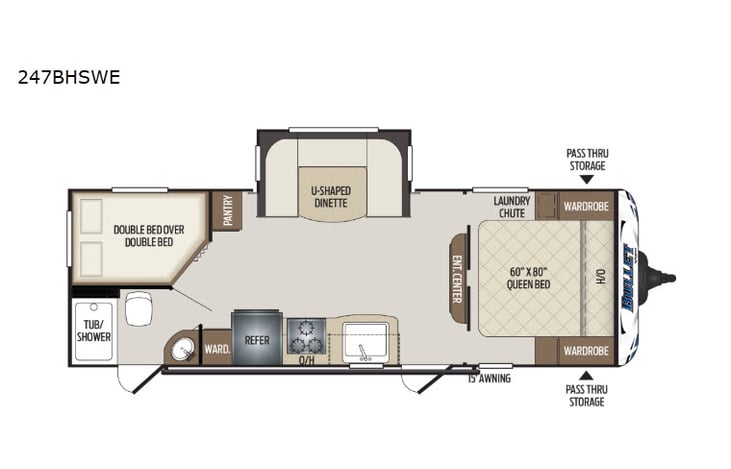 Representative floor plan provided by a trusted RVshare partner.