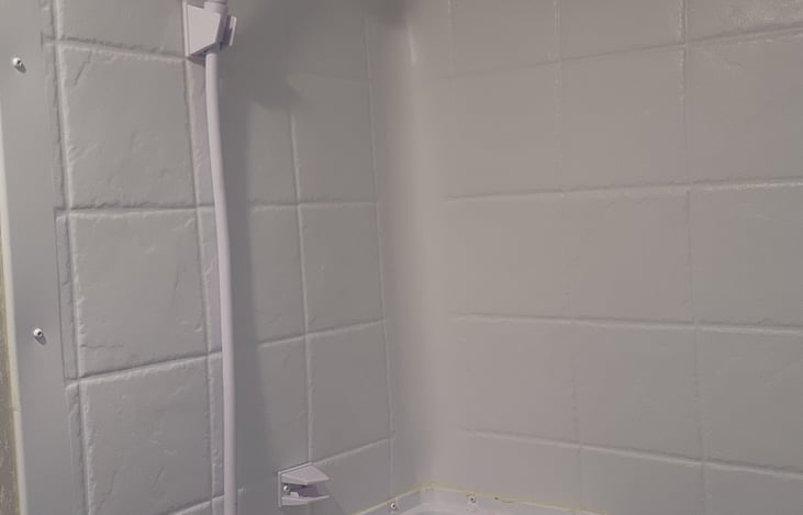 Shower with sink
