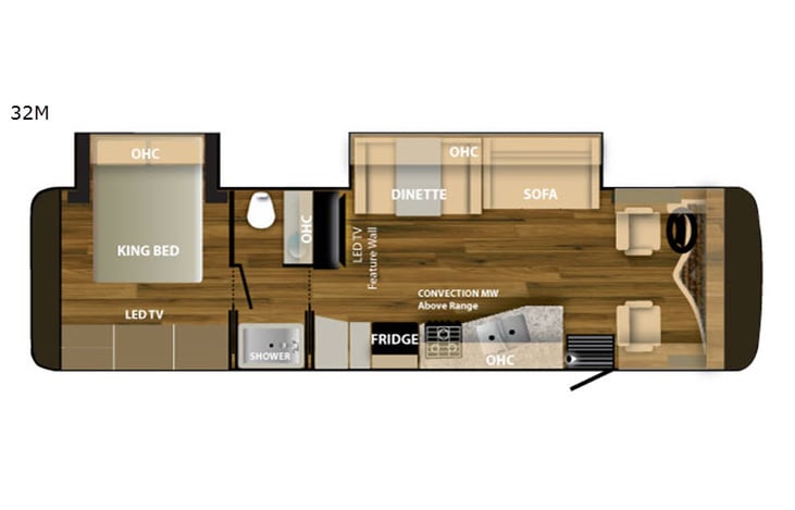 Representative floor plan provided by a trusted RVshare partner.
