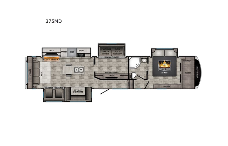 Representative floor plan provided by a trusted RVshare partner.