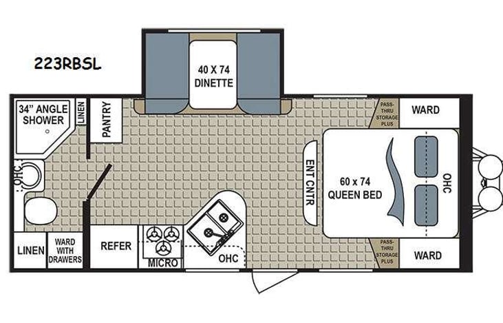 Representative floor plan provided by a trusted RVshare partner.