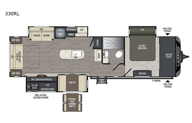 Representative floor plan provided by a trusted RVshare partner.