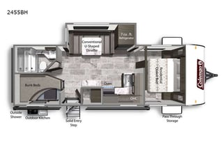 Sebastian's Bunkhouse 2021 Coleman Light 2455bhBH
