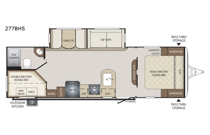 Representative floor plan provided by a trusted RVshare partner.