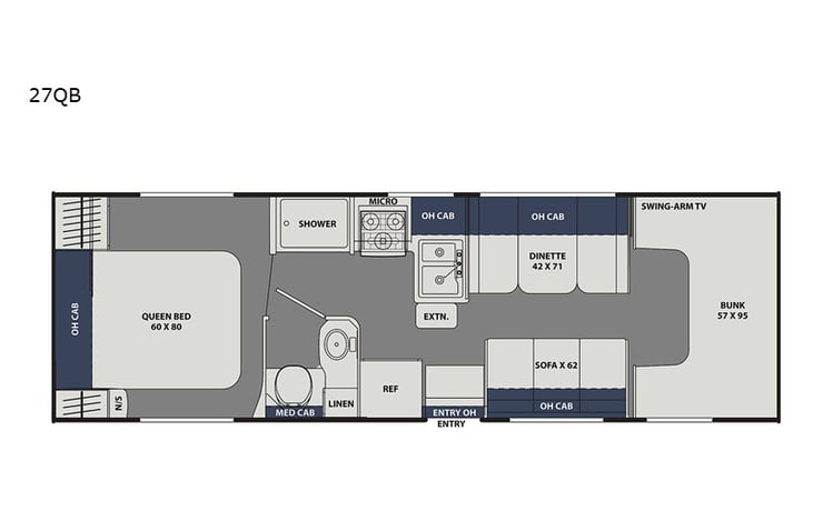 Representative floor plan provided by a trusted RVshare partner.