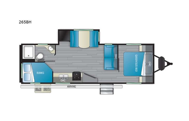Representative floor plan provided by a trusted RVshare partner.