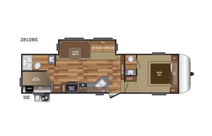 Representative floor plan provided by a trusted RVshare partner.