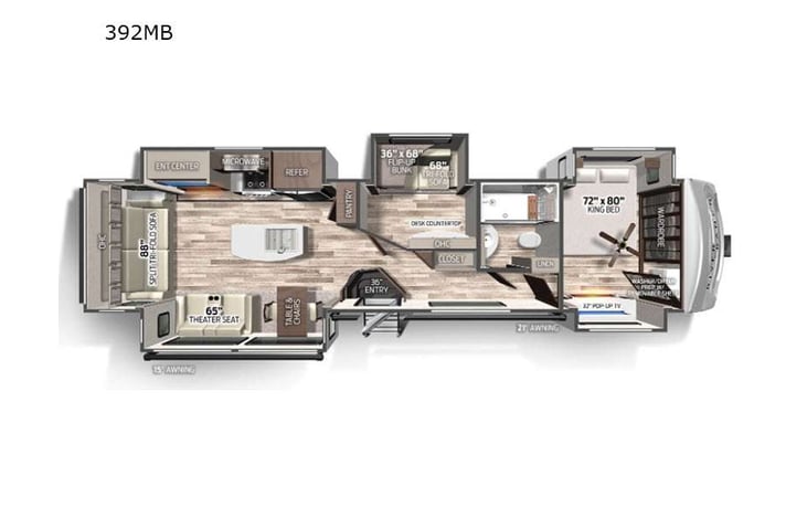 Representative floor plan provided by a trusted RVshare partner.