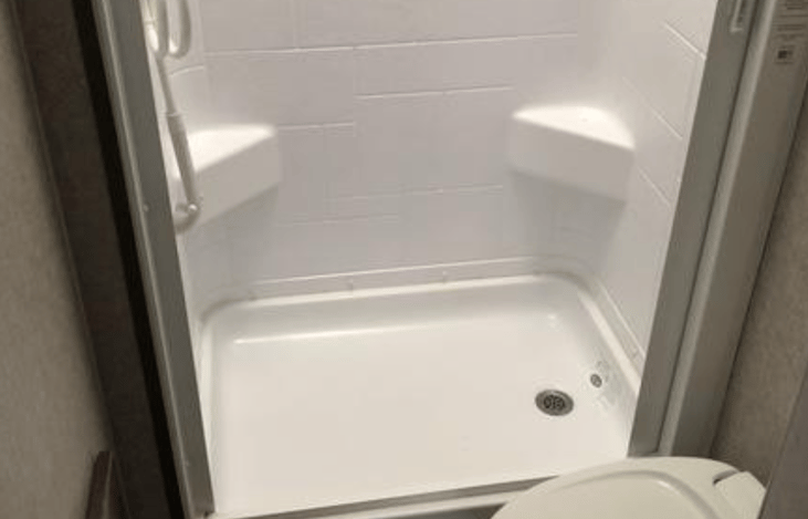 Spacious Bathroom.  Led lights are included throughout.