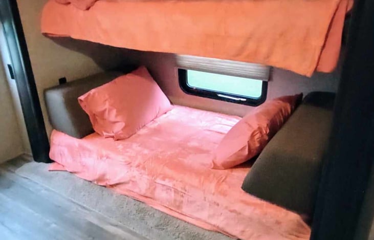 Cube couch in bunk room