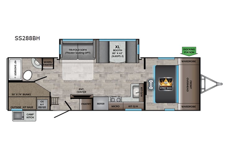 Representative floor plan provided by a trusted RVshare partner.