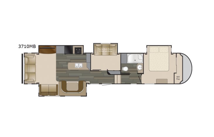 Representative floor plan provided by a trusted RVshare partner.