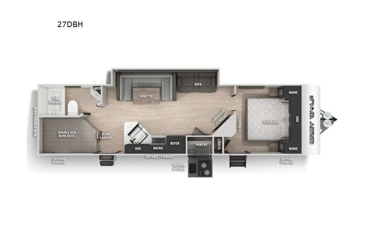 Representative floor plan provided by a trusted RVshare partner.