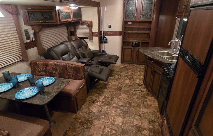 Kitchen, Dinning Room and Living room