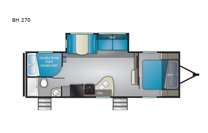 Representative floor plan provided by a trusted RVshare partner.