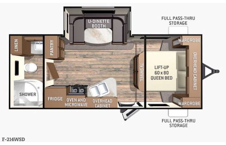 Representative floor plan provided by a trusted RVshare partner.