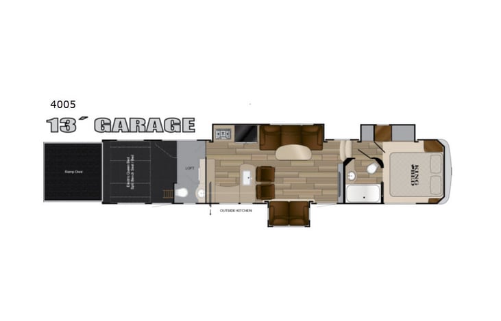 Representative floor plan provided by a trusted RVshare partner.