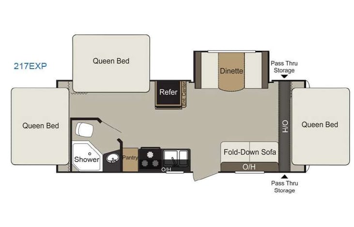 Representative floor plan provided by a trusted RVshare partner.