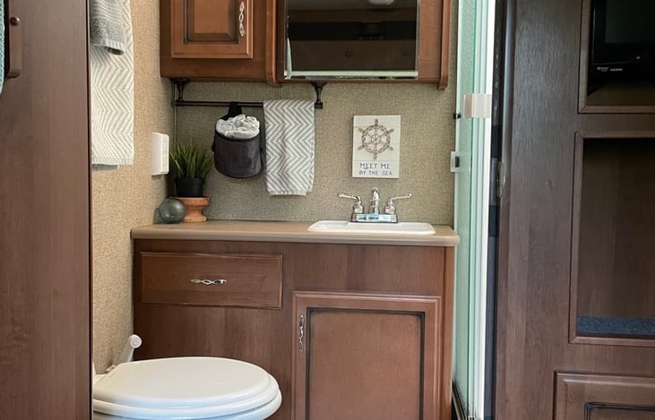 The cutest bathroom! You'll forget you're camping. :)