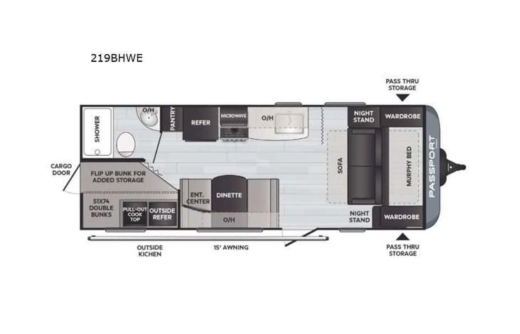 Representative floor plan provided by a trusted RVshare partner.