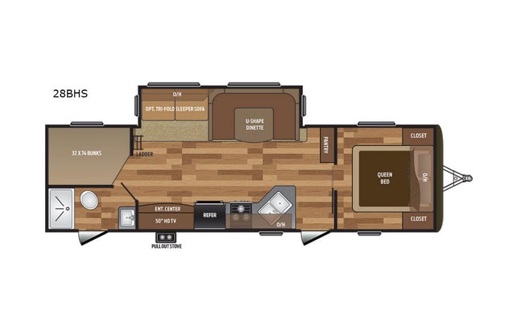 Representative floor plan provided by a trusted RVshare partner.