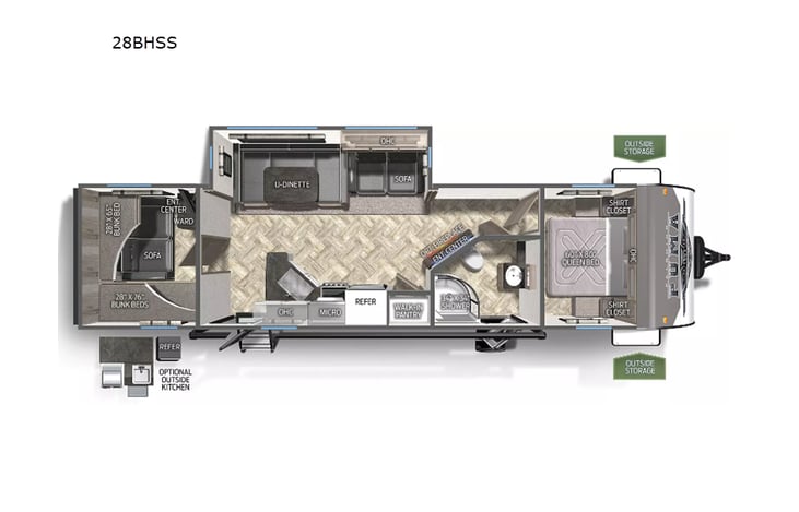 Representative floor plan provided by a trusted RVshare partner.