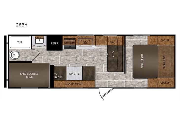 Representative floor plan provided by a trusted RVshare partner.
