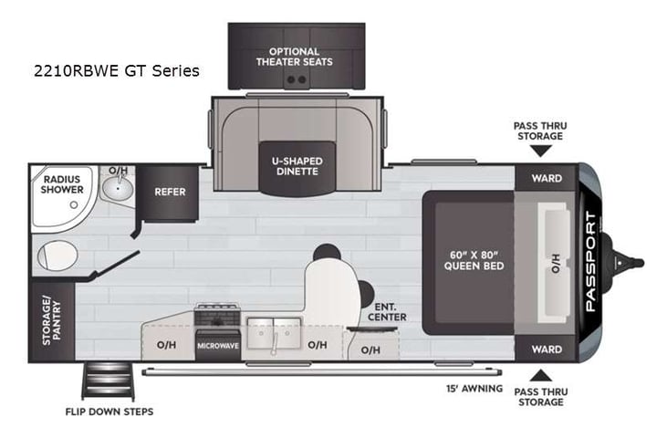 Representative floor plan provided by a trusted RVshare partner.