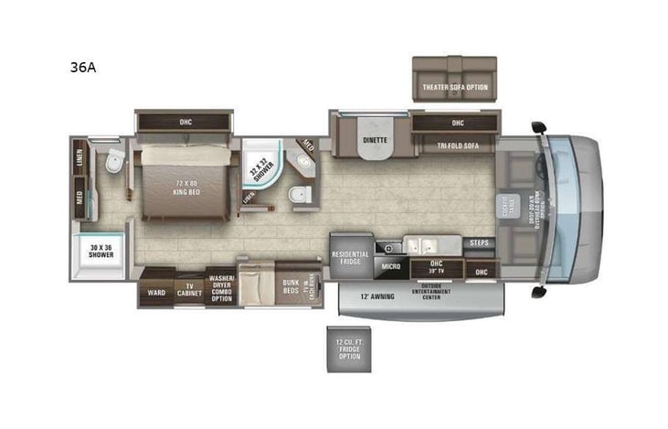 Representative floor plan provided by a trusted RVshare partner.
