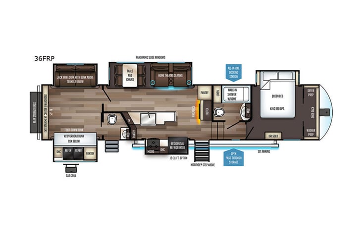 Representative floor plan provided by a trusted RVshare partner.