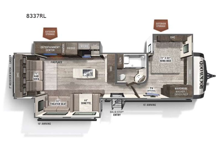 Representative floor plan provided by a trusted RVshare partner.
