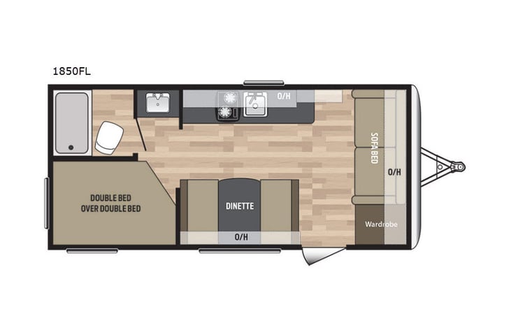 Representative floor plan provided by a trusted RVshare partner.